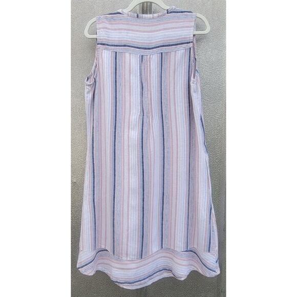 Briggs Multicolored Striped Linen Blend Tank Style Dress Size M/L - Picture 5 of 7
